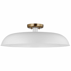 Nuvo 60/7496 Colony Matte White and Burnished Brass 24" Ceiling Light
