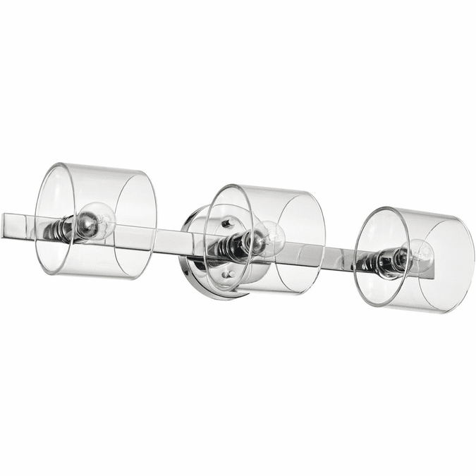 Nuvo 60/8073 Marlowe Modern Polished Nickel 3-Light Bathroom Lighting Fixture