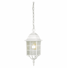 Nuvo 604911 Adams Traditional 15 Inch Tall White Exterior Pendant Lighting Fixture