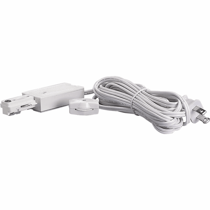 Nuvo TP156 Modern White Home Track Lighting Live End Cord Kit