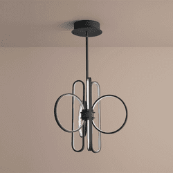 Oxygen 3-25-15 Lupe Modern Black LED Chandelier Light
