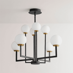 Oxygen 3-28-1540 Bonzo Modern Black and Aged Brass LED Ceiling Chandelier