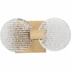 Oxygen 3-5050-40 Axiom Modern Aged Brass LED 2-Light Bathroom Vanity Light Fixture