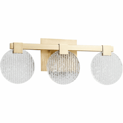 Oxygen 3-5052-40 Axiom Modern Aged Brass LED 3-Light Bathroom Lighting Fixture