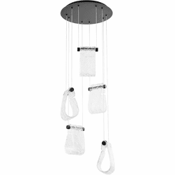 Oxygen 3-6102-15 Veer Modern Black LED Multi Drop Ceiling Light Fixture