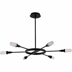 Oxygen 3-6118-15 Sperano Contemporary Matte Black LED Hanging Chandelier