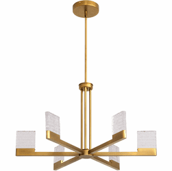 Oxygen 3-650-56 Gamma Modern Brushed Brass LED Hanging Chandelier