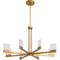 Oxygen 3-651-56 Gamma Modern Brushed Brass LED Chandelier Light