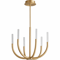 Oxygen 3-657-40 Prestoi Contemporary Aged Brass LED Mini Lighting Chandelier