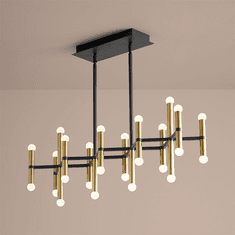 Oxygen 3-686-1540 Nero Modern Black and Aged Brass LED Kitchen Island Light Fixture