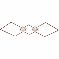 PageOne PC010107-BC Fractal Modern Brushed Champagne LED Flush Mount Ceiling Light Fixture