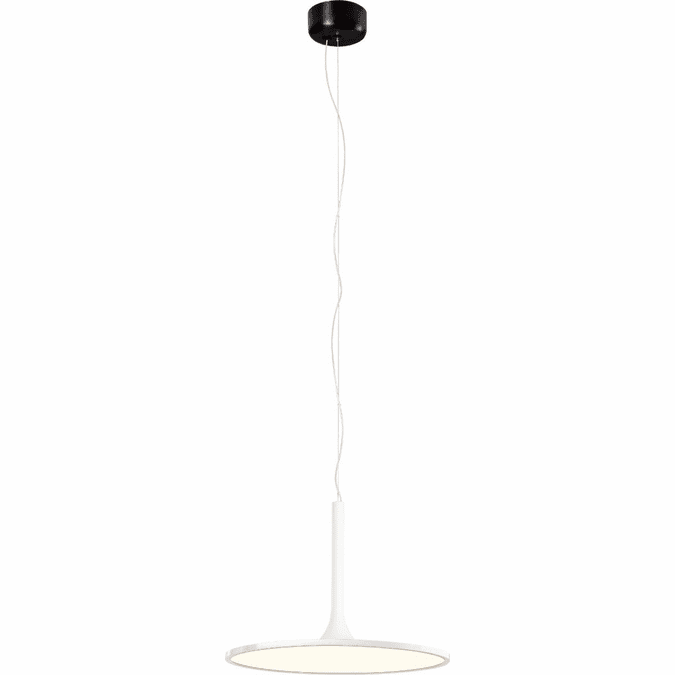 PageOne PP020059-MH Piano Contemporary Matte White LED 18" Hanging Pendant Light