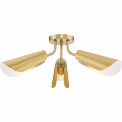Progress Lighting P350272-191 Cornett Modern Brushed Gold Flush Ceiling Light Fixture