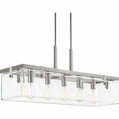 Progress Lighting P400116-009 Glayse Contemporary Brushed Nickel Kitchen Island Light