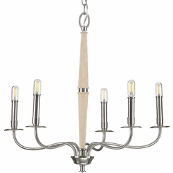 Progress Lighting P400199-009 Durrell Contemporary Brushed Nickel Hanging Chandelier