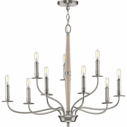 Progress Lighting P400200-009 Durrell Contemporary Brushed Nickel Chandelier Lamp
