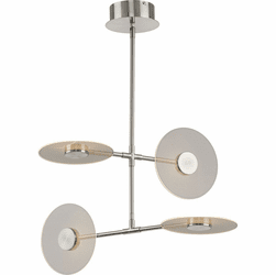 Progress Lighting P400255-009-30 Spoke Contemporary Brushed Nickel LED Chandelier Lamp