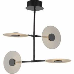 Progress Lighting P400255-031-30 Spoke Contemporary Matte Black LED Chandelier Lighting