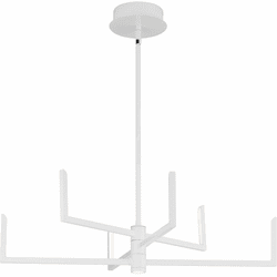 Progress Lighting P400260-028-30 Pivot Modern Satin White LED Chandelier Lamp