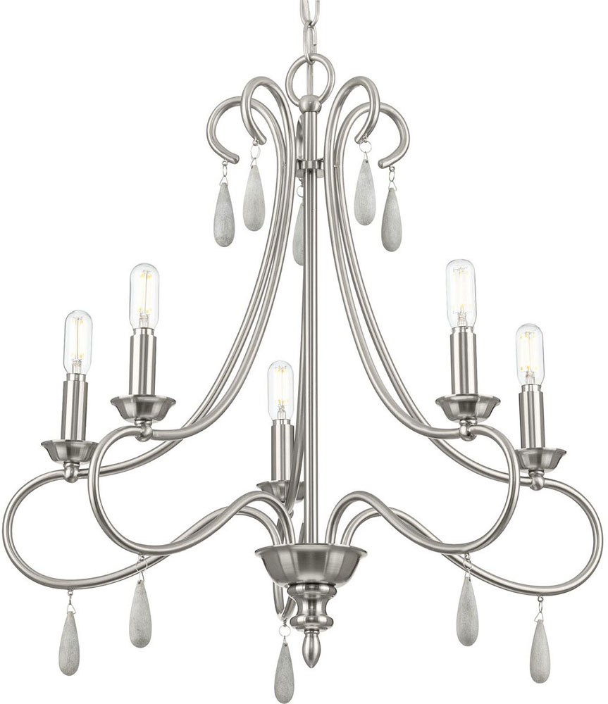 Progress Lighting P400267-009 Vinings Brushed Nickel Mini Chandelier