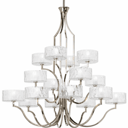 Progress Lighting P4685-104WB Caress Modern Polished Nickel Halogen Chandelier Light