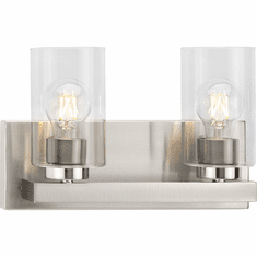 Progress P300387-009 Goodwin Modern Brushed Nickel 2-Light Bathroom Sconce