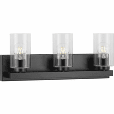 Progress P300388-31M Goodwin Contemporary Matte Black 3-Light Bathroom Light Fixture