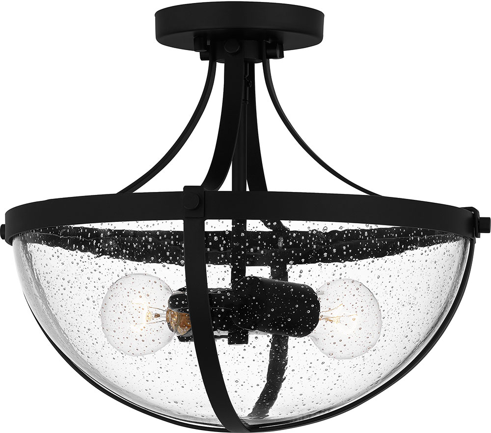 Quoizel ATB1714MBK Antebellum Contemporary Matte Black Flush Mount Ceiling Light Fixture QUO