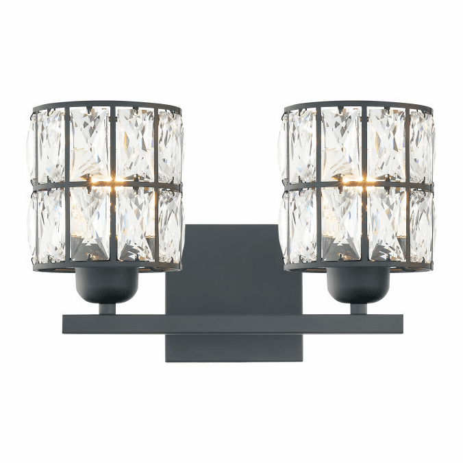 Quoizel GIB8613MBK Gibson Matte Black 2-Light Vanity Lighting
