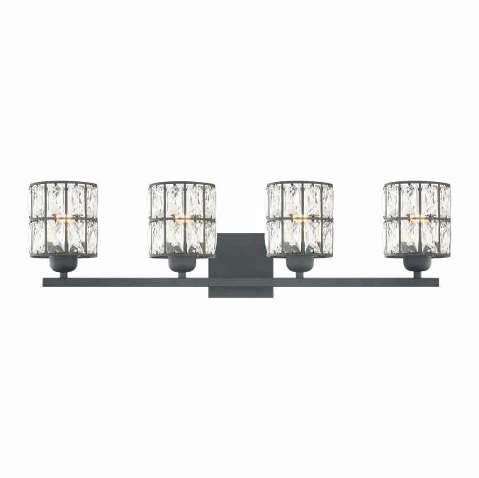 Quoizel GIB8630MBK Gibson Matte Black 4-Light Bath Light Fixture