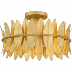 Quoizel LIZ1716GFL Liza Contemporary Gold Leaf 16" Overhead Lighting