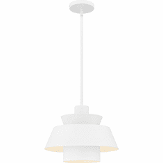 Quoizel LMI1814W Lumi Contemporary Matte White 14" Drop Ceiling Light Fixture