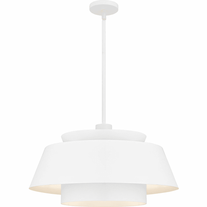 Quoizel LMI2824W Lumi Modern Matte White 24" Pendant Hanging Light