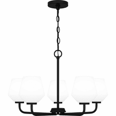 Quoizel NIE5025MBK Nielson Contemporary Matte Black Ceiling Chandelier
