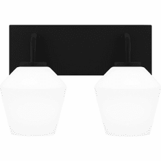 Quoizel NIE8613MBK Nielson Contemporary Matte Black 2-Light Bathroom Wall Sconce