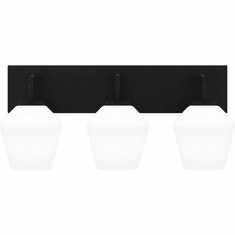Quoizel NIE8621MBK Nielson Modern Matte Black 3-Light Bathroom Sconce Lighting