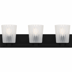 Quoizel RAY8624MBK Gray Contemporary Matte Black 3-Light Bath Lighting Fixture