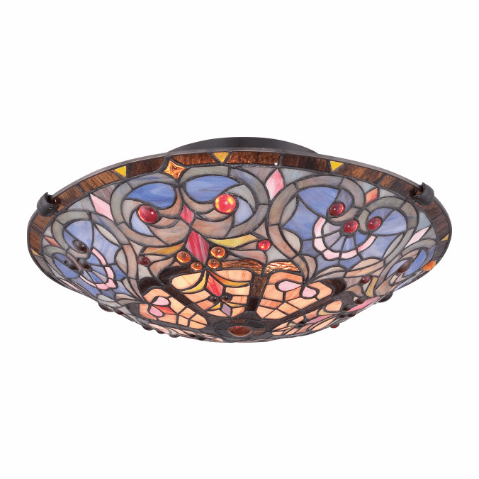 Quoizel TF1805SVB Tiffany Vintage Bronze Finish 17" Wide Ceiling Light