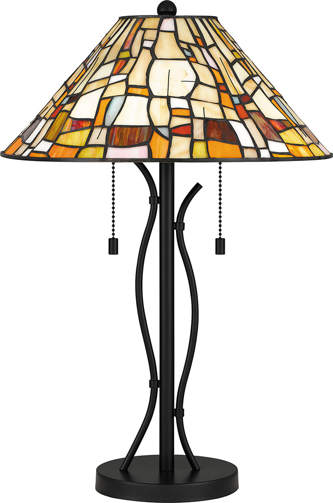 Quoizel TF5619MBK Tiffany Tiffany Matte Black Table Lamp - QUO-TF5619MBK