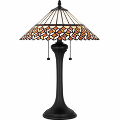 Quoizel TF6815MBK Tiffany Contemporary Matte Black Side Table Lamp