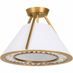 Quorum 2382-3-47 Gorham Brushed Brass Flush Mount Ceiling Light Fixture