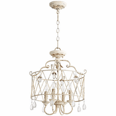 Quorum 2844-4-70 Venice Traditional Persian White Drum Drop Lighting Fixture
