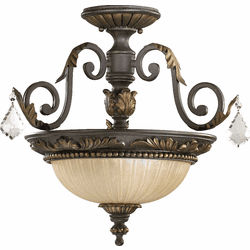 Quorum 2957-17-44 Rio Salado Traditional Toasted Sienna With Mystic Silver Ceiling Lighting