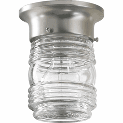 Quorum 3009-3-65 Satin Nickel 5" Flush Mount Light Fixture
