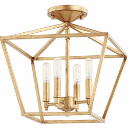 Quorum 304-13-74 Gabriel Modern Gold Leaf 13" Flush Mount Lighting