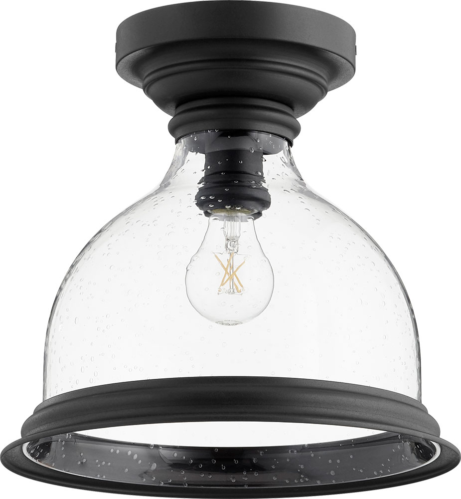 Quorum 31931269 Modern Noir w/ Clear/Seeded Flush Mount Lighting