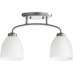 Quorum 3260-2-64 Reyes Classic Nickel Flush Mount Light Fixture