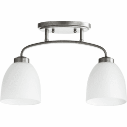 Quorum 3260-2-64 Reyes Classic Nickel Flush Mount Light Fixture