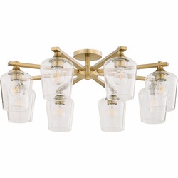Quorum 358-8-80 Veno Contemporary Aged Brass Ceiling Lighting Fixture