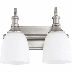Quorum 5011-2-65 Richmond Satin Nickel 2-Light Bathroom Vanity Light Fixture